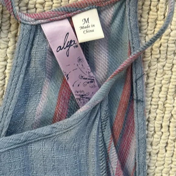 🌿Alya Striped Sleeveless Top with Ruffle Hem, size M🌿 - Picture 3 of 5